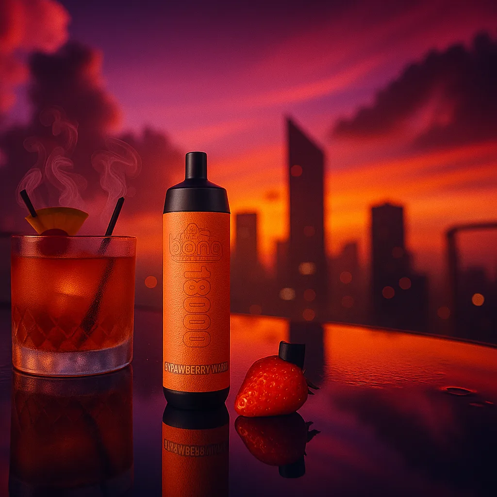 Best flavors vape with cocktail at sunset city view
