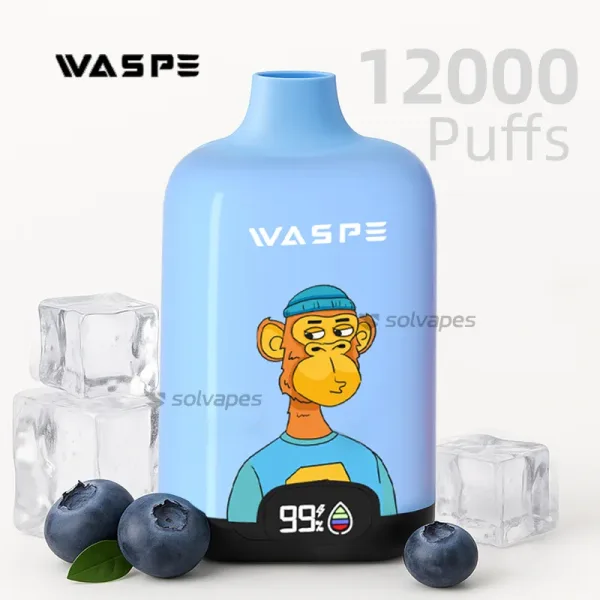 WASPE 12000 Puffs Digital Box Blue Razz Ice Disposable Vape with Digital Display