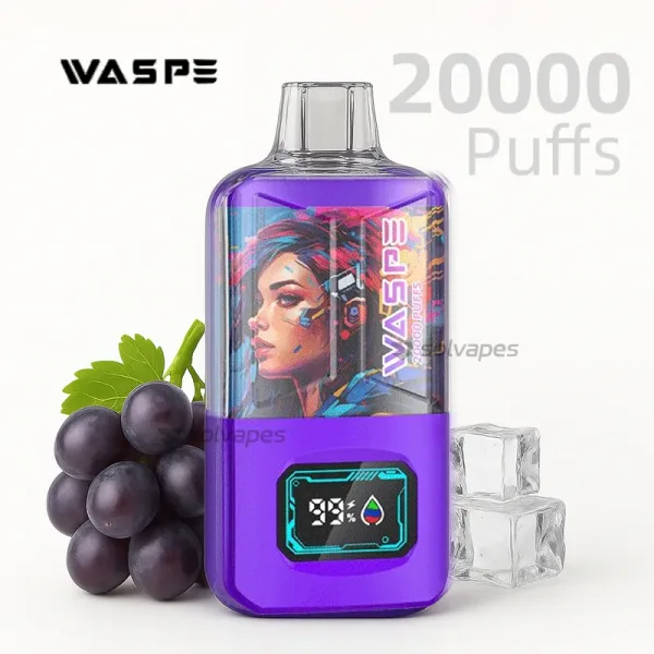 WASPE 20000 Puffs electronic cigarettes – Bulk pack with LED display
