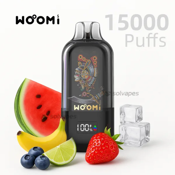 Woomi Halo 15000 Puffs Disposable Vape with fruity flavours and LED display