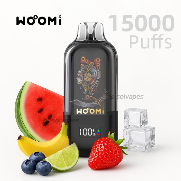 Woomi Halo 15000 Puffs Disposable Vape with fruity flavours and LED display
