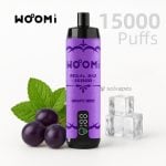 Woomi Regal Bar 15000 disposable vape Grape Mint flavor with purple design.