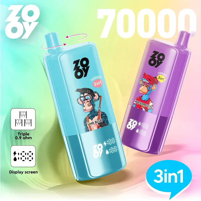 ZOOY TRIPLE 70000 disposable vape with 3-in-1 fruity ice flavors