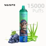 WASPE 15000 Puffs Aloe Grapedisposable vape with packaging.