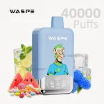 Waspe 40000 puffs dual flavor disposable vape with Blue Razz Lemonade & Watermelon Bubblegum flavor.