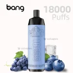 Bang Crown Bar 18000 Blueberry Grapes flavor disposable vape and packaging.