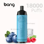Bang Crown Bar 18000 Blueberry Raspberry flavor disposable vape and packaging.
