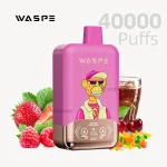 Waspe 40000 puffs dual flavor disposable vape with Cherry Cola Ice & Strawberry Raspberry Candy flavor.