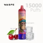 WASPE 15000 Puffs Cherry Ice disposable vape with packaging.