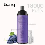 Bang Crown Bar 18000 Grape Ice flavor disposable vape and packaging.
