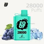 ZOOY POWER 28000 Puffs Disposable Vape – Grape-ice with LED Display