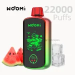 Woomi Play 22K disposable vape LUSH ICE flavor with LED screen design.