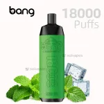 Bang Crown Bar 18000 Mint Ice flavor disposable vape and packaging.