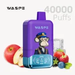 Waspe 40000 puffs dual flavor disposable vape with Mixed Berries & Double Apple Ice flavor.