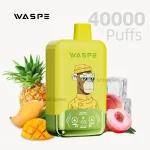 Waspe 40000 puffs dual flavor disposable vape with Peach Ice & Pineapple Mango Peachflavor.