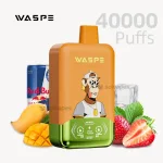 Waspe 40000 puffs dual flavor disposable vape with Red Bull Ice & Strawberry Mango flavor.