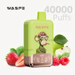 Waspe 40000 puffs dual flavor disposable vape with Sour Apple Raspberry & Strawberry Big Bang flavor.