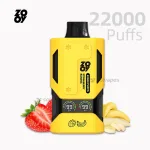 Zooy Vapor 22000 Puffs disposable vape Strawberry-Banana flavor with smart display