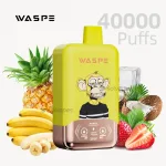 Waspe 40000 puffs dual flavor disposable vape with Strawberry Banana & Pineapple Coconut Ice flavor.