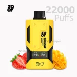 Zooy Vapor 22000 Puffs disposable vape Strawberry-Mango flavor with smart display