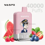 Waspe 40000 puffs dual flavor disposable vape with Strawberry Watermelon & Blueberry Raspberry flavor.