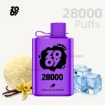 ZOOY POWER 28000 Puffs Disposable Vape – Vanilla-Ice-Cream with LED Display