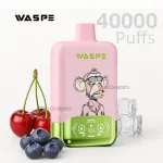 Waspe 40000 puffs dual flavor disposable vape with LED screen and Cherry Blueberryice flavor.