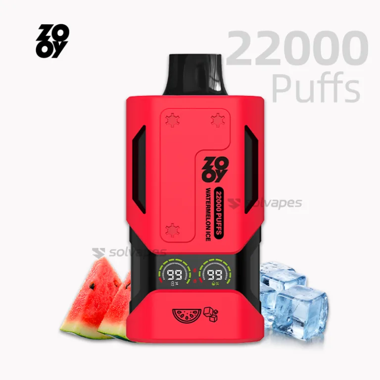 Zooy Vapor 22000 Puffs disposable vape Watermelon-Ice flavor with smart display