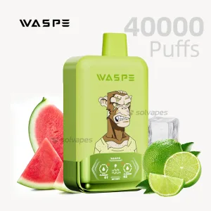 Waspe 40000 puffs dual flavor disposable vape with Watermelon Ice & Lemon Lime flavor.