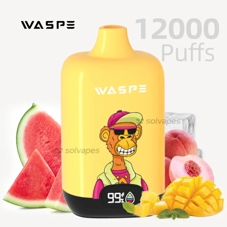 WASPE 12000 Puffs Digital Box Watermelon Mango Peach Disposable Vape with Digital Display