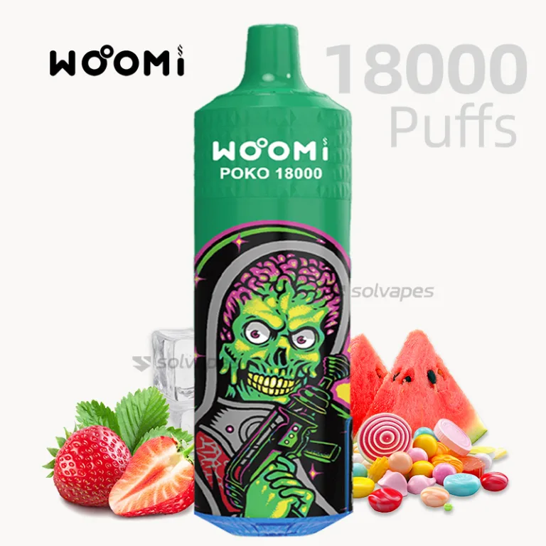 Woomi POKO 18000 – Watermelon Strawberry Bubble Gum, 18K puffs with bold taste.