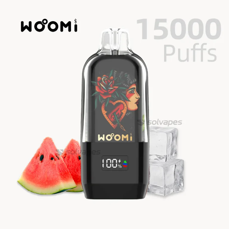 Woomi Halo 15000 Puffs Disposable Vape with Watermelon lce flavours and LED display