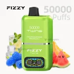Fizzy Twins 50K disposable vape with dual flavors and LED display.