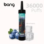 Bang King 36000 blueberry ice disposable vape and packaging.