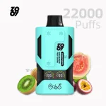 Zooy Vapor 22000 Puffs disposable vape kiwi-passion-fruit-guava flavor with smart display