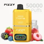 Fizzy Twins 50K disposable vape with dual flavors and LED display.