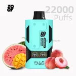 Zooy Vapor 22000 Puffs disposable vape peach-mango-watermelon flavor with smart display