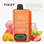 Fizzy Twins 50K disposable vape with dual flavors and LED display.