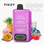 Fizzy Twins 50K disposable vape with dual flavors and LED display.