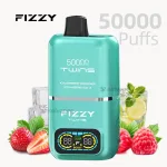 Fizzy Twins 50K disposable vape with dual flavors and LED display.