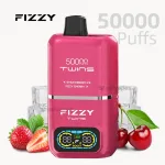 Fizzy Twins 50K disposable vape with dual flavors and LED display.