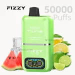 Fizzy Twins 50K disposable vape with dual flavors and LED display.