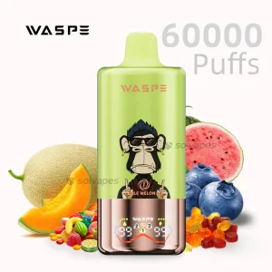 Waspe 3 in 1 60000 puffs disposable vape kit with digital display