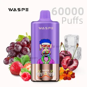 Waspe 3 in 1 60000 puffs disposable vape kit with digital display