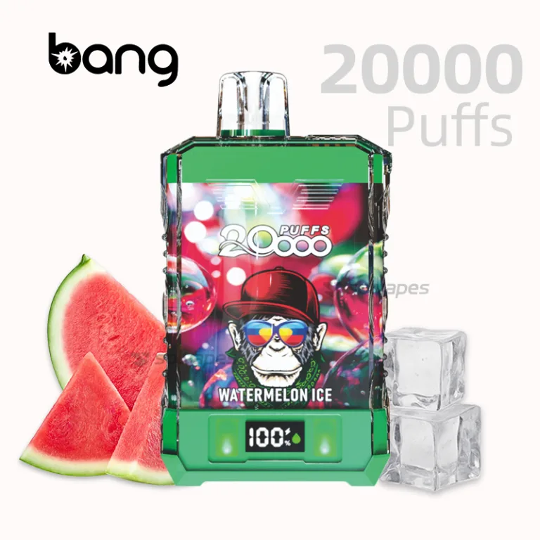 Bang King Crystal 20000 Watermelon Ice disposable vape with box packaging.