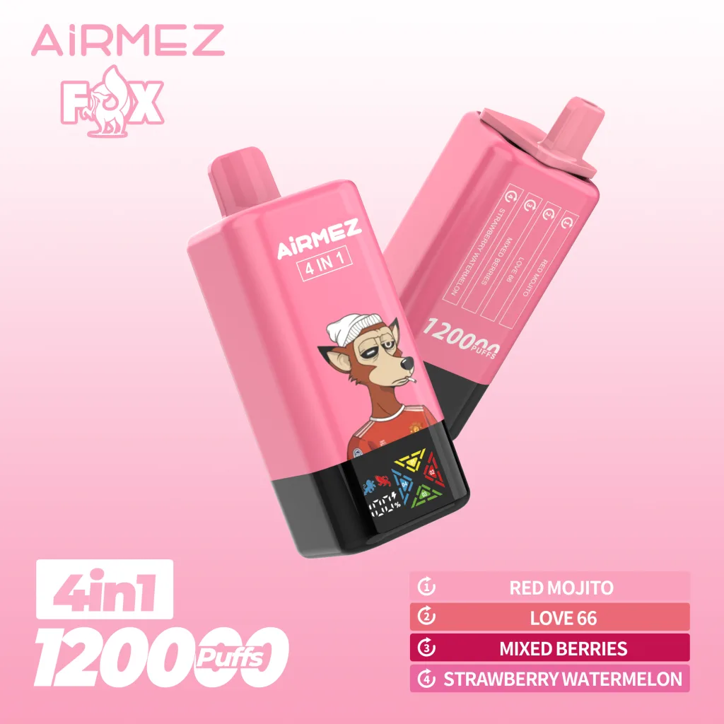Airmez 4-in-1 120,000 Puffs Disposable Vape with a mix of fruity flavors