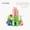 AIVONO AIM AVN 150000 Puffs Disposable Vape with Strawberry Ice,Blueberry Ice,Grape Ice,Green Apple Ice flavors.