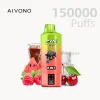 AIVONO AIM AVN 150000 Puffs Disposable Vape with Watermelon, Raspberry, Cherry, and Cola flavors.