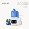 AIVONO 20000 Puffs Disposable Vape featuring Blueberry Ice flavor with LED display.
