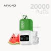 AIVONO 20000 Puffs Disposable Vape featuring Watermelon Ice flavor with LED display.